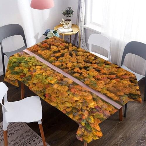 Custom Forest Tree 3D Table Cover Waterproof And Oil Proof For Decorative Dining Tablecloth For Picnic Blanket Table Cloth