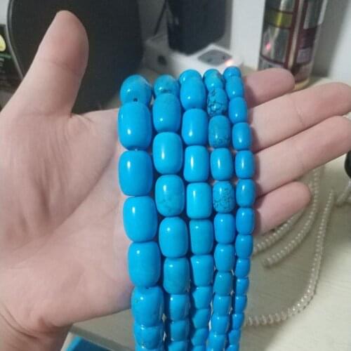 High Quality Natural Turquoises Stone Column Shape 10x14/12x16/13x18/15x20mm Necklace Bracelet Jewelry Loose Beads 38cm wk211