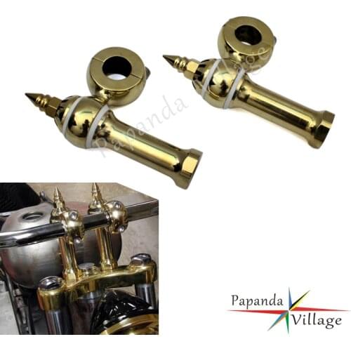 Motorbikes Solid Brass 25.4mm 4" Rise Handlebar Risers 1" Handlebar Clamps For Harley Bobber Chopper Handlebar Risers Custom