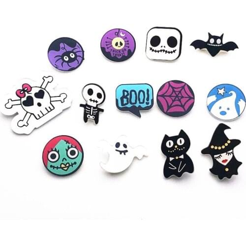 1Pcs Halloween Ghost Brooches for Women Kids Lapel Pins Backpacks Clothes Decoration Badges Boys And Girls Party Gift