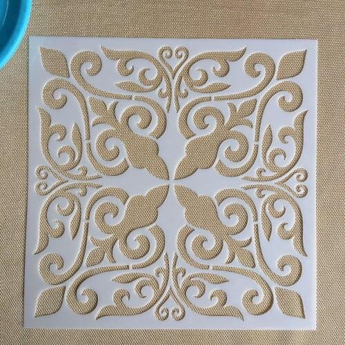 Mandala 1pc 15 * 15cm mold DIY home decoration drawing template laser cutting wall template painting tile tiles stencil