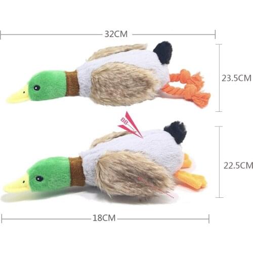 1pc Dog Toy Squeak Chew Sound Toy Fleece Durability Plush Duck Shape Pet Toys For Dogs Cat Pets Products Teddy Chihuahua