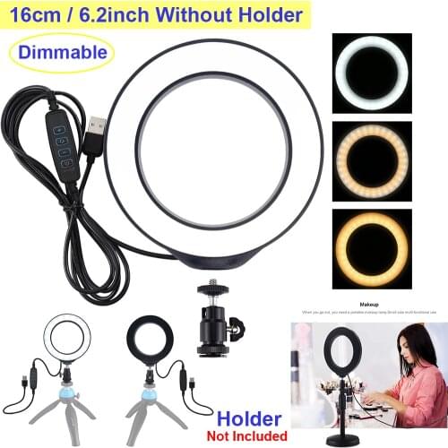 3 Modes Lighting Mobile Phone Vlogging Filling Light LED Makeup Mirror Lighting Circular Light Video Light with Tripod Ball Head