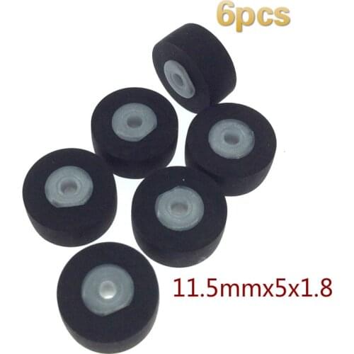 6pcs 11.5mmx5x1.8 car retractor press belt pulley, deck audio pressure recorder press pinch roller tape player Stereo Rubber