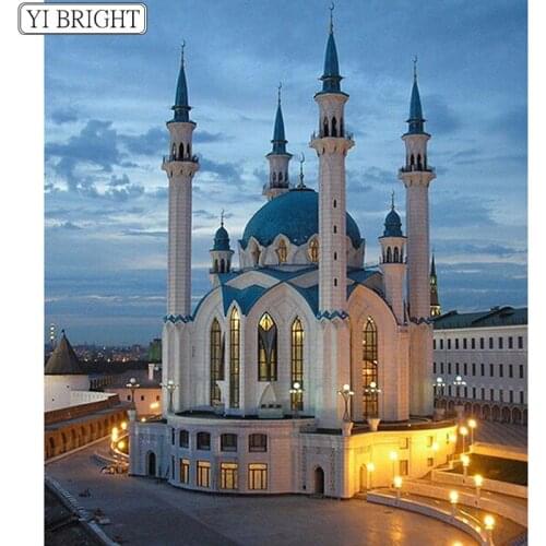 DIY Diamond Embroidery Full Resin Square 5D Pasted Pattern Kul Sharif Mosque Diamants Rhinestone Art Beadwork Mosaic Home Decor