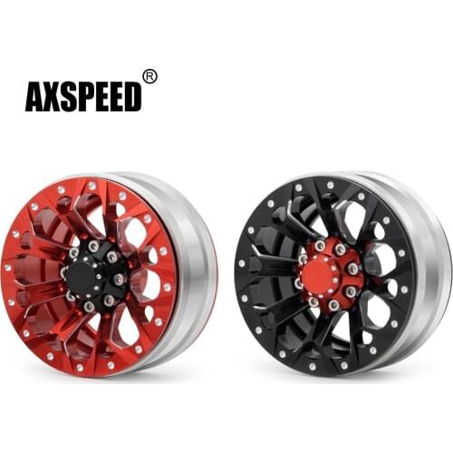 AXSPEED 1/2/4Pcs 1.9inch 26mm Thickness Metal Alloy Beadlock Wheel Rims Hubs for Axial SCX10 TRX-4 D90 1/10 RC Crawler Car Parts