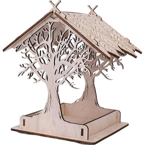 Wooden Wild Bird Feeder for Garden Yard Outside Decoration Nice Squirrel Proof Bird House Feeder for Oriole Hummingbird