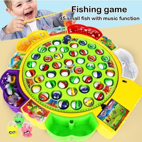 Childrens Electric Fishing Toy Spinning Fishing Plate Set Childrens Educational Parent-child Interactive Toy Birthday Gift