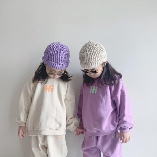 Baby Cotton Sweatshirt Clothing Sets Kids Boys Girls Summer Autumn Loose Tracksuit Pullovers Tops+pants 2pcs Sets Child Clothes