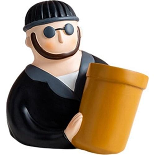 Resin Planter Plants Flower Vase Plant Holder Desktop Vase Figurines Home Table Decoration Flower Pot