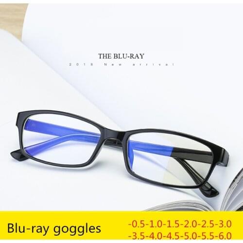 SPH 1.0 -1.5 -2.0 -2.5 -3.0 ~-6.0 Classic Full Frame TR90 Black Red Finished Myopia Glasses Fashion Student Short Sight Eyewear