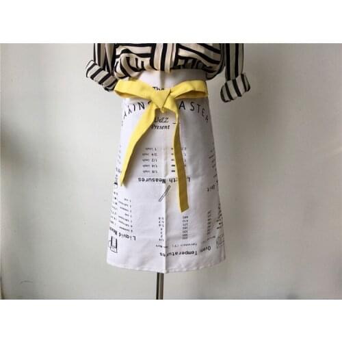 Nordic European kitchen Baking Apron canvas with less Apron kitchen tool Half length waist apron sleeveless cleaning Apron