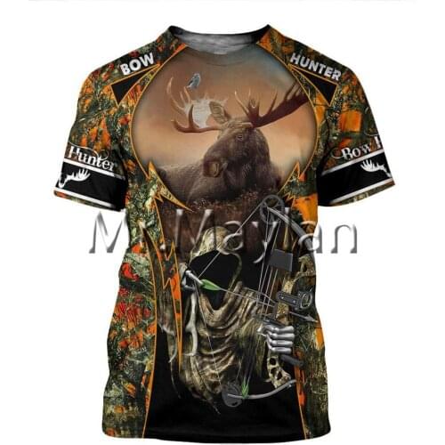 Summer Fashion 3D Print Animal Bow Hunter Art Camo Men/Women Leisure O-Neck T-shirts / Beach Shorts / Tank / Oversized Top S-225