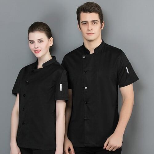 Chef Uniform Summer Short Sleeve Breathable Mesh Unisex Chef Shirt Men Women Chef Cook Jacket Kitchen Sushi Uniform Work Clothes