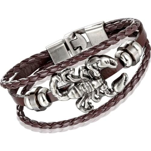 Vintage Scorpion Bracelet Men Multilayer Leather Bracelet Women Charm New Bracelet Bracelet Accessories Exquisite Gift Pulseira