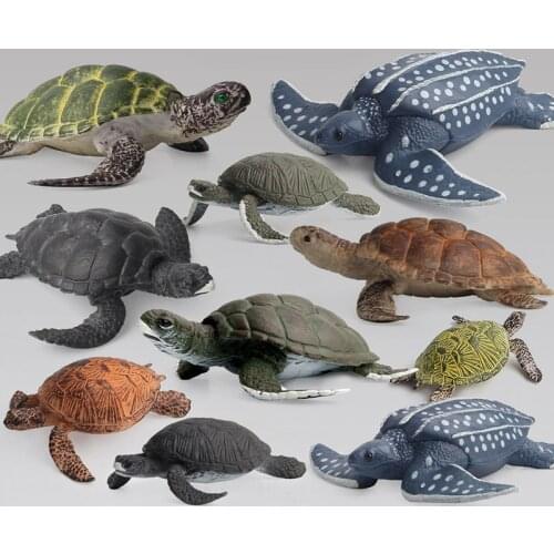 Simulation Marine Life Model Turtle Doll Decoration Animal Toy Collection Static Animal Model Hot Sale Turtle Toy 6 Colors