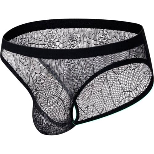 Mens Gay Underwear Male Breathable Low Waist Mens Sexy Underwear Thong Underpants Lace Briefs Panties сексуальное нижее белье