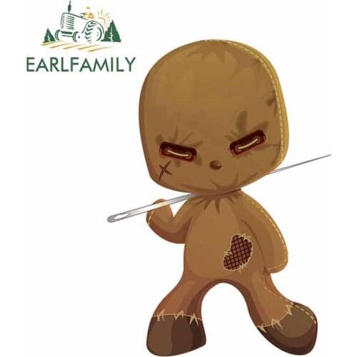 EARLFAMILY 13cm x 9.2cm for Cute Scary Rag Doll Monster Camper Truck Decal Fashion Occlusion Scratch DIY Car Stickers for VAN RV