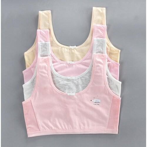 New girls bra mesh gauze double-layer anti-bump cotton vest-style underwear bottoming tube top training bras for girls