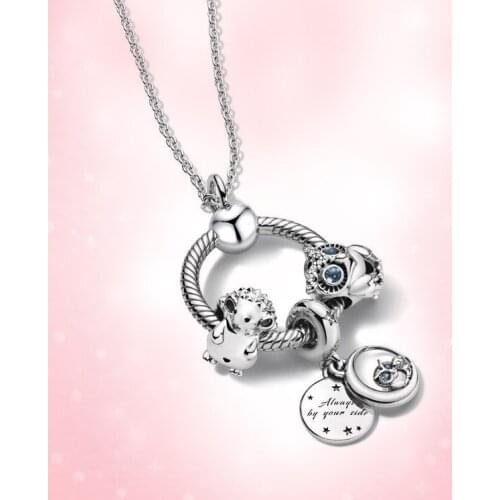 Buipoey New Cartoon Anime Beaded Pendant Necklace For Girls Original Animal Dog Charm Necklace Fine Kids Girl Collar Jewelry