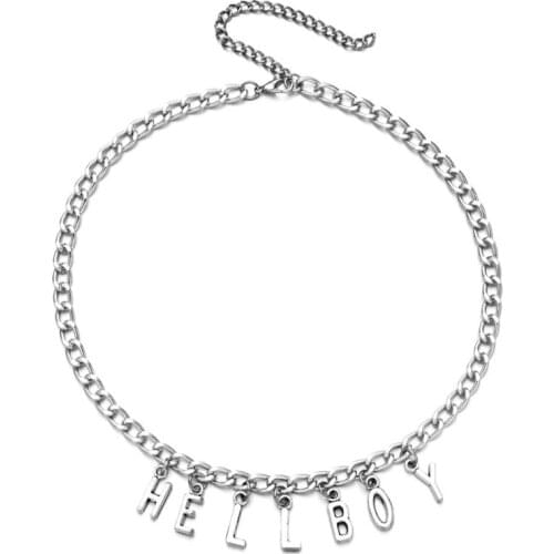 Punk Style Letter Hellboy Pendant Necklace Women Trendy Party Choker Fashion Jewelry Unisex