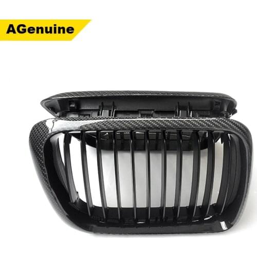 UV polished real carbon fiber Car front bumper radiator mesh grille works auto grills for BMW 5 series E39