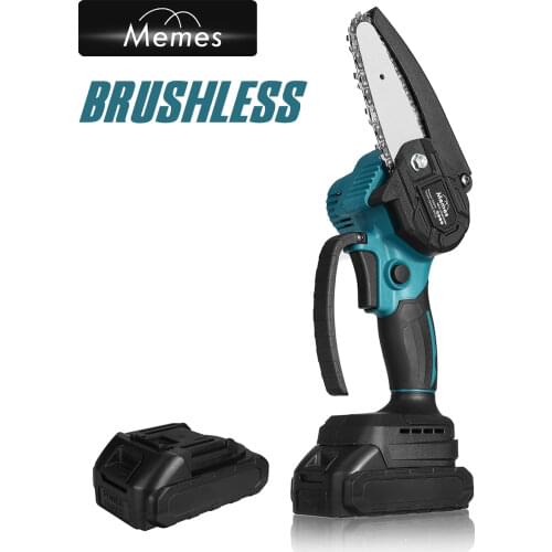 Electric Chain Saw 4 Inch 21V Brushless Pruning Saw Electric Saws Garden Mini Saw Wood Cutter Power Tool For Makita 18V Battery