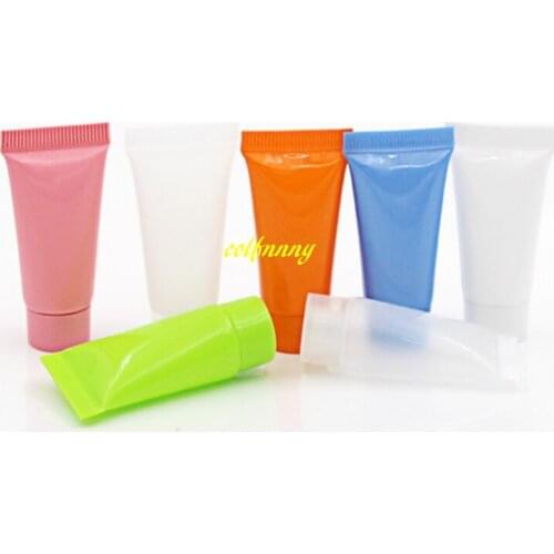 1000pcs/lot 5ml Soft Tube plastic Lotion Containers Empty Makeup squeeze tube Refilable Bottles Emulsion Cream Packaging