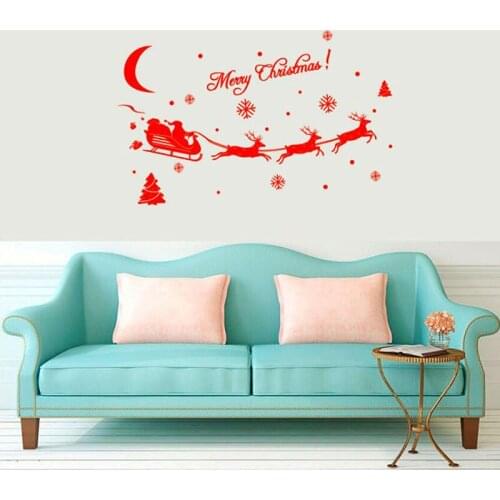 Merry Christmas Santa Claus Deer Window Glass Sticker Christmas Party Decoration New Year cute Toy Santa Shop Wallpaper