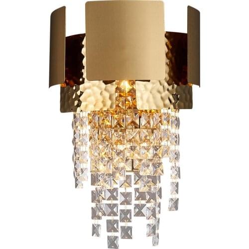 Modern Led crystal lampshade Wall sconce Decor LED Wall crystal Light plating gold Wall Lamp for Living Room Bedside Lamp