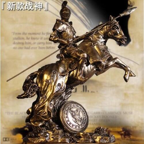 Medieval Samurai armor model retro Rome armor warriors creative crafts ornaments Knight horse bar statue Retro decoration