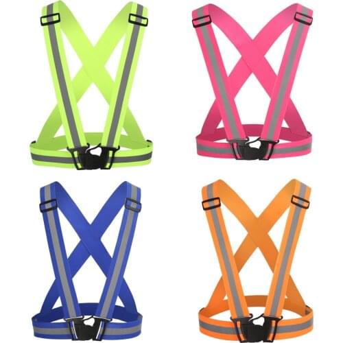 Reflective Vest Highlight Reflective-Strap Night Work Traffic Security Cycling High Visibility Safety Jacket