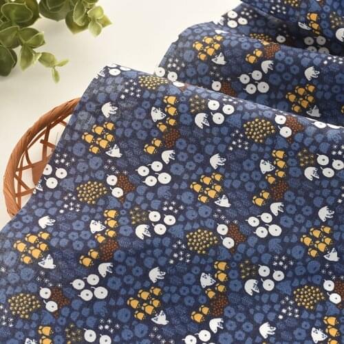 Pure Cotton Thin And Soft High Count Forest Bird Fabric Dress Skirt Childrens Dress Dress Handmade DIY Fabric