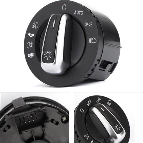 Topteng Chrome Headlight Control Knob Switch For Audi A6 S6 C6 Allroad Q7 RS6 4F1941531D 4F1941531E Car-Styling Parts