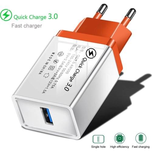 EU/US Plug USB Charger Quick Charge 3.0 Phone Adapter for iPhon 11 pro For Huawei Mate 30 Mobile Phone Accessories Wall Charger