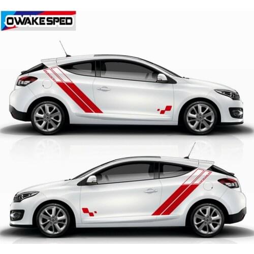 Racing Sport Stripes Both Side Car Door Body Decor Vinyl Decals Accessories For-Renault Megane RS Trophy 2010-2020 3-5 doors