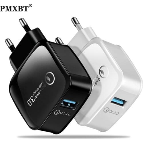 18W USB Charger Fast Charging 2.4 A QC 3.0 EU US Wall Charger For iPhone 11 12 Por Max Xiaomi Huawei Mobile Phone Quick Charging