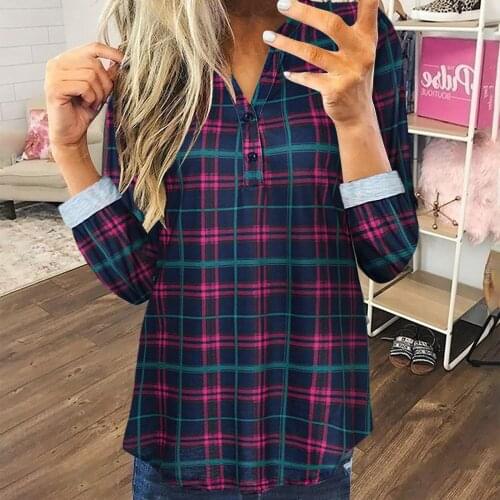 Women Tops And Blouses 2021 5xl Plus Size Casual Blouse Long Sleeve Plaid Shirt Womens Slim Shirt Ropa Mujer Elegante#4