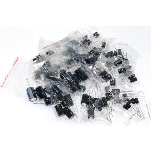 1uF-2200uF 125pcs 25 Values Electrolytic Capacitors Assorted Kit Set