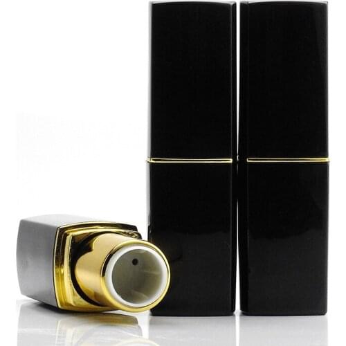 10/20/50/80pcs top Grade Square Black Empty Cosmetic Lipstick Tube DIY Lip Balm Container PP Plastic Chapstick Packaging Shell