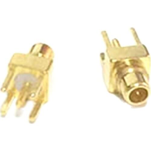 10PCS NEW MMCX Male Plug RF Coax Connector PCB mount through hole Straight Goldplated soldering terminal wholesale price
