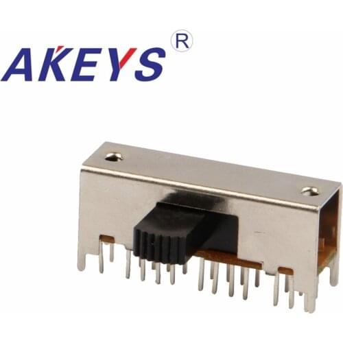 10PCS SK-62H01 6P2T Six pole double throw handle heights can be customized slide switch side insert 24 pin with 4 fixed pin