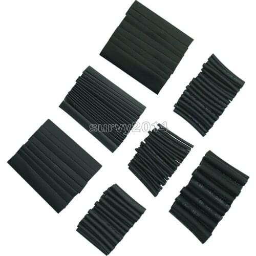 New 127Pcs Black Glue Weatherproof Heat Shrink Sleeving Tubing Tube Assortment Kit Flame Retardant Wholesale