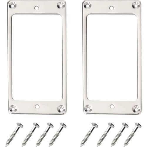 2PCS Metal Humbucker Pickup Ring Cover Frame Replacement for LP/SG Guitar Mounting Electric Guitars (Silver)