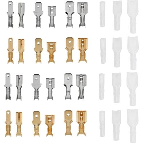 200PCS 2.8/4.8/6.3mm Insulated Crimp Terminals Seal Electrical Wire Connectors Spade Female Male Crimping Terminal Kit