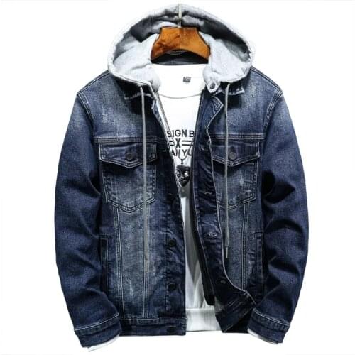 2021 Hooded Cotton Liner Denim Jakets Men Winter Denim Coats Jean Jackets New Fashion Men Outwear Casual Denim Coats M-4XL