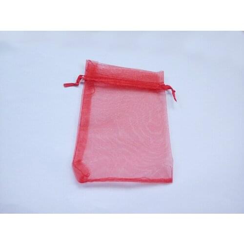 50pcs 11*16 Red gift bags for jewelry/wedding/christmas/birthday Organza Bags with handles Packaging Yarn bag