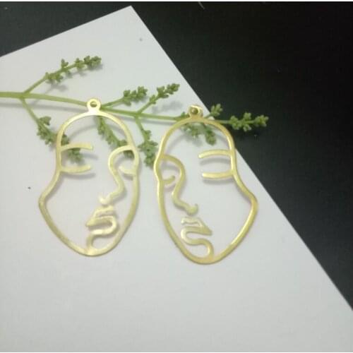 50 pcs fashion charm bracelet gifts Beauty people head copper Pendant diy earring Bracelets necklace charms jewelry Accessories