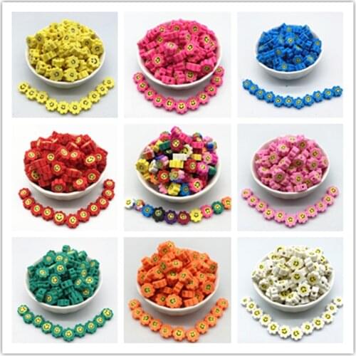 New 30pcs/Lot 10mm Sunflower Shape Clay Spacer Beads Polymer Clay Beads For Jewelry Making DIY Handmade Accessories