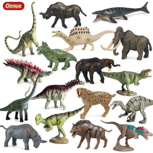 Oenux Prehistoric Mammoth Saber-toothed Tiger Jurassic Dinosaur T-Rex Spinosaurus Velociraptor Action Figure Miniature Kids Toy